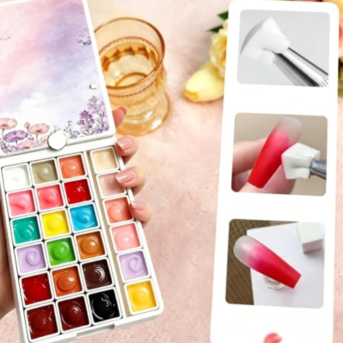 Gel uñas palmaditas para manicura creativa en el hogar o salón con 24 colores 7