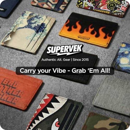 Image of Supervek ATM Card Holder for Men | Grey Khadi Card Holder Wallet for Women Wallet | Slim Wallet | Multiple Card Slots & Cash Storage | RFID Blocking