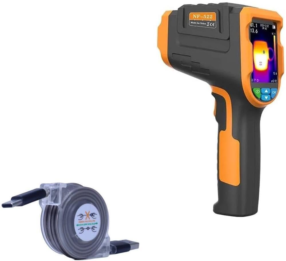 BoxWave Cable Compatible with Noyafa NF-525 Handheld Thermal Imager - miniSync - USB-A to USB Type-C, Retractable Cable 5 Pre-Set Lengths Avoid Tangles