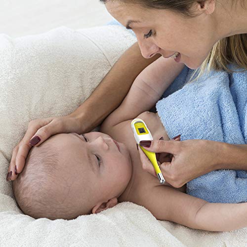 Oral Thermometer for Adults, Digital Thermometer for Fever (Yellow)