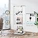 VIVOHOME 3 Layers 15.7''W x 15.7''D x 47.2''H Glass Display Cabinet Countertop Showcase with Lock, 5mm Tempered Glass 25mm MDF Base