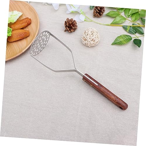 Kartoffelstampfer, Karottenpresser Kartoffelstampfer Edelstahl Holzreis (Color : As Shown, Size : Mx3pcs)