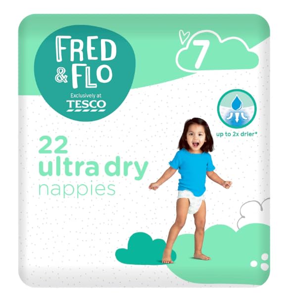 Fred & Flo Ultra Dry Nappies Size 7 22 Pack - (Pack of 6)