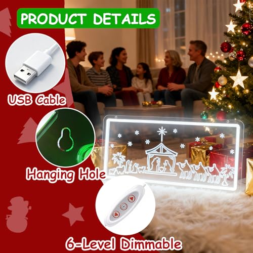Image of Christmas Home Decor Neon Sign Led Neon Christmas Lights Ornaments Tree Decorations Outdoor Neon Signs for Wall Decor USB Powered Led Neon Signs for Room Decoration