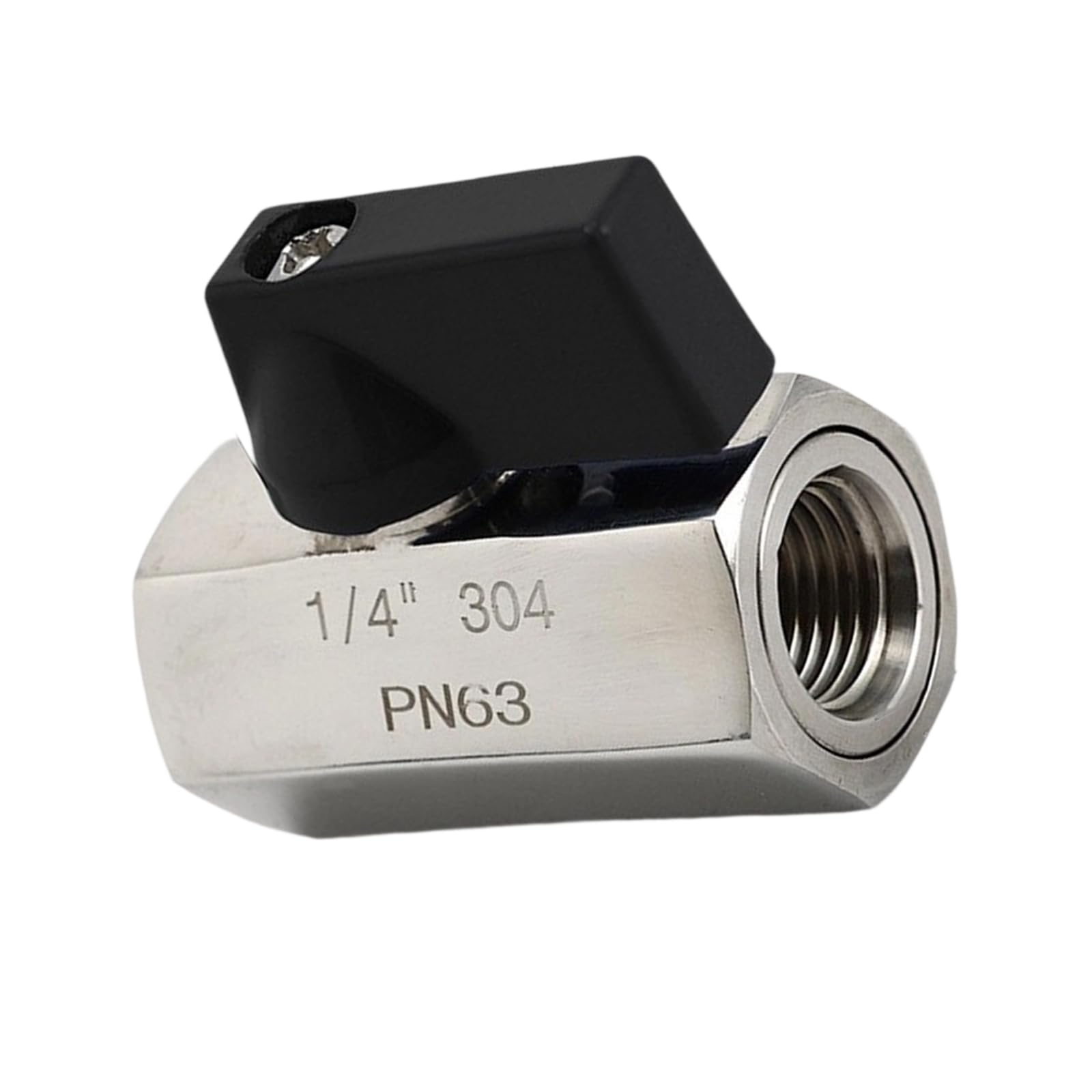 Newft Double Inner Wire 1 / 4Inch Internal External Thread Small Balls Valves 304 Stainless Steel Space-Saving For Gass/Plumbing Systems Resistant Ball