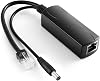 Gigabit PoE Splitter 48V to 12V 2A, 5.5x2.5mm DC IEEE 802.3af/at Standard Power over Ethernet Splitter Adapter for Security IP Camera,Voip phone, AP (PS5712TG-25)