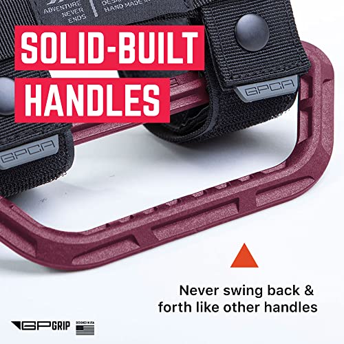Gp Grip Universal Grab Handle, Patented Nylon Roll Bar, Sturdy Straps, Fits All Truck Dia 1-5.5 Inches, For Wrangler Models, Utvs, Boats And More, Patented, Burgundy Red, 2-Pack #TOP4