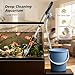 AKKEE Aquarium Vacuum Gravel Cleaner Handle Control, 8 in 1 Multifunctional 36W Electric Fish Tank Cleaner Vacuum for Automatic Water Change, Wash Sand, Water Circulation and Timed Off