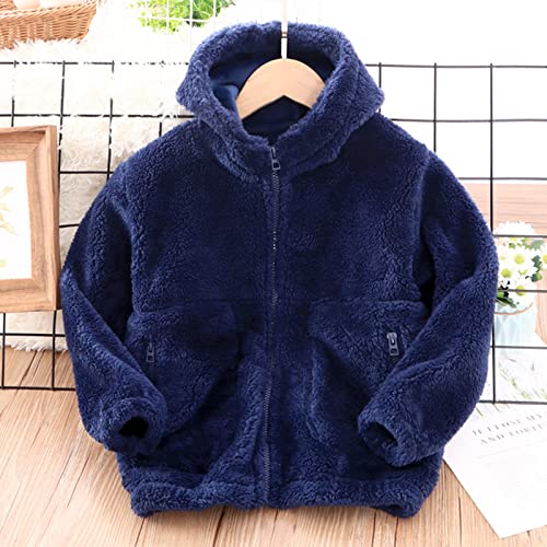 Toddler Kids Boys Girls Long Sleeve Winter Solid Colour Zippered Hoodie Coat Jacket Thicken Warm Kids Jackets Boys2