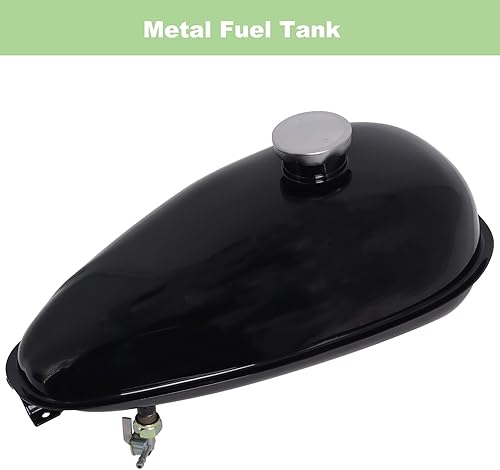 Miniatura 2 de Tanque de gasolina de combustible de metal de 4 litros con tapa, bujía, llave de combustible, se adapta a bicicletas motorizadas de motor de 49 cc,