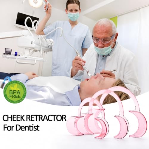 Image of Dental Cheek Retractor C Shape Mouth Opener Size S,M,L, Pack of 3 (Pink, 3PCS-S /M /L)