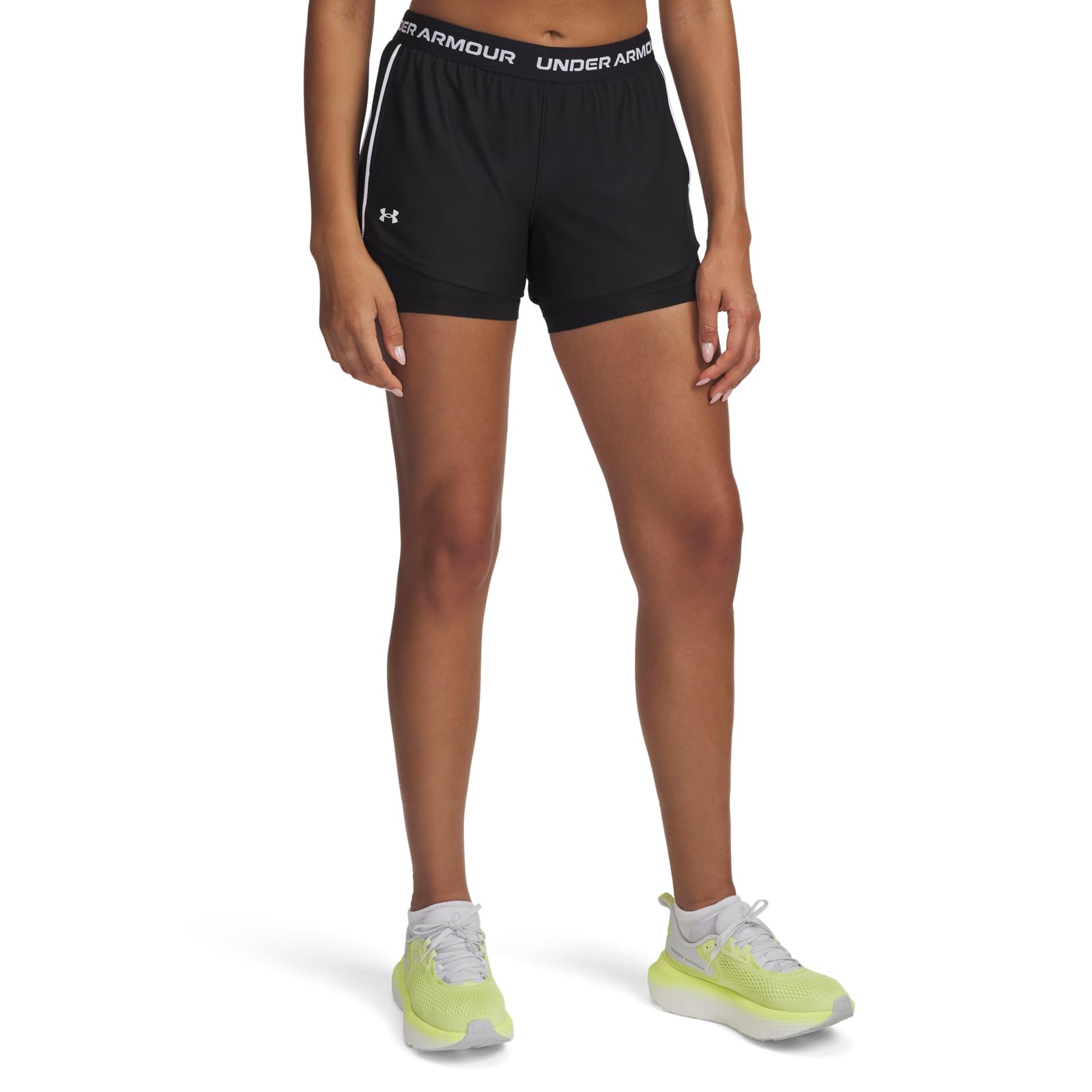 Under Armour Tech Play Up 2in1 Shorts, Noir/​Blanc, M Femme