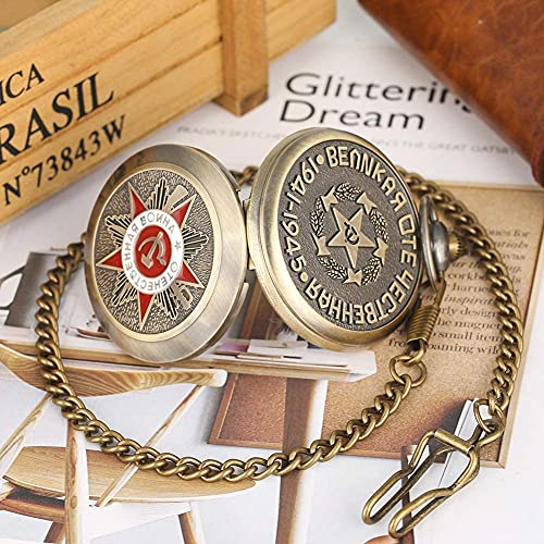 Horloge Ketting Klassieke Legering Ruwe Ketting Zakhorloge voor Jongens Creatieve Rood Wit Communistische Teken Zakhorloges voor Mannen voor Mannen Vrouwen Gift - Afbeelding 7