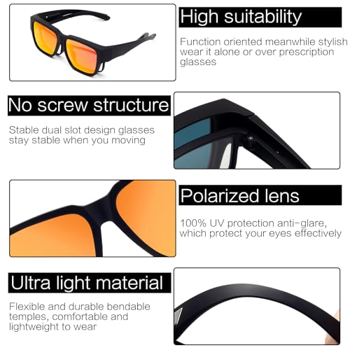 Image of Face Shadow Sunglasses That Fit Over Glasses | Polarized Lightweight UV400 Protection for Men Women