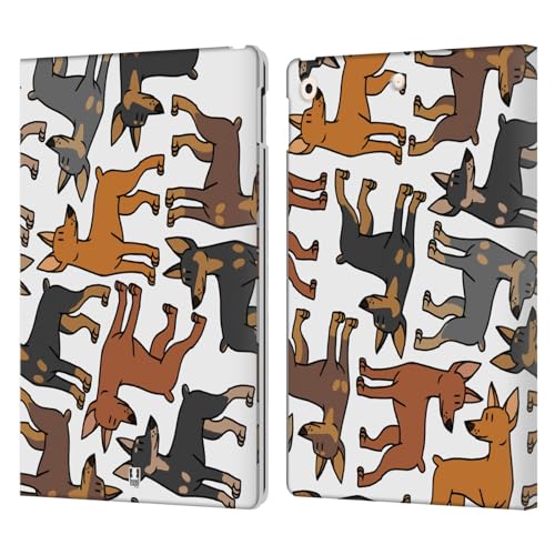 Housse iPad 10.2 Miniature Pinscher au café ou au bureau avec rabat
