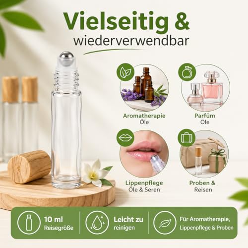 Flacons Roll On Vide 10ml pour parfum, aromathérapie et cosmétique DIY - 8