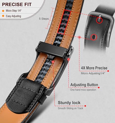 Image of BULLIANT Men's Ratchet Belt Nontrimmable-Click Belt Adjustable for Men Gift Lightweight 1 3 /8 inch