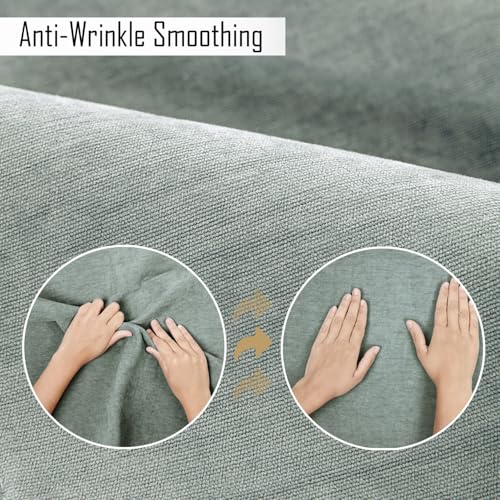 Image of HOKIPO Premium Chenille Sofa Cover Mat with 2 Armrest Cover, 3 Seater - Grey