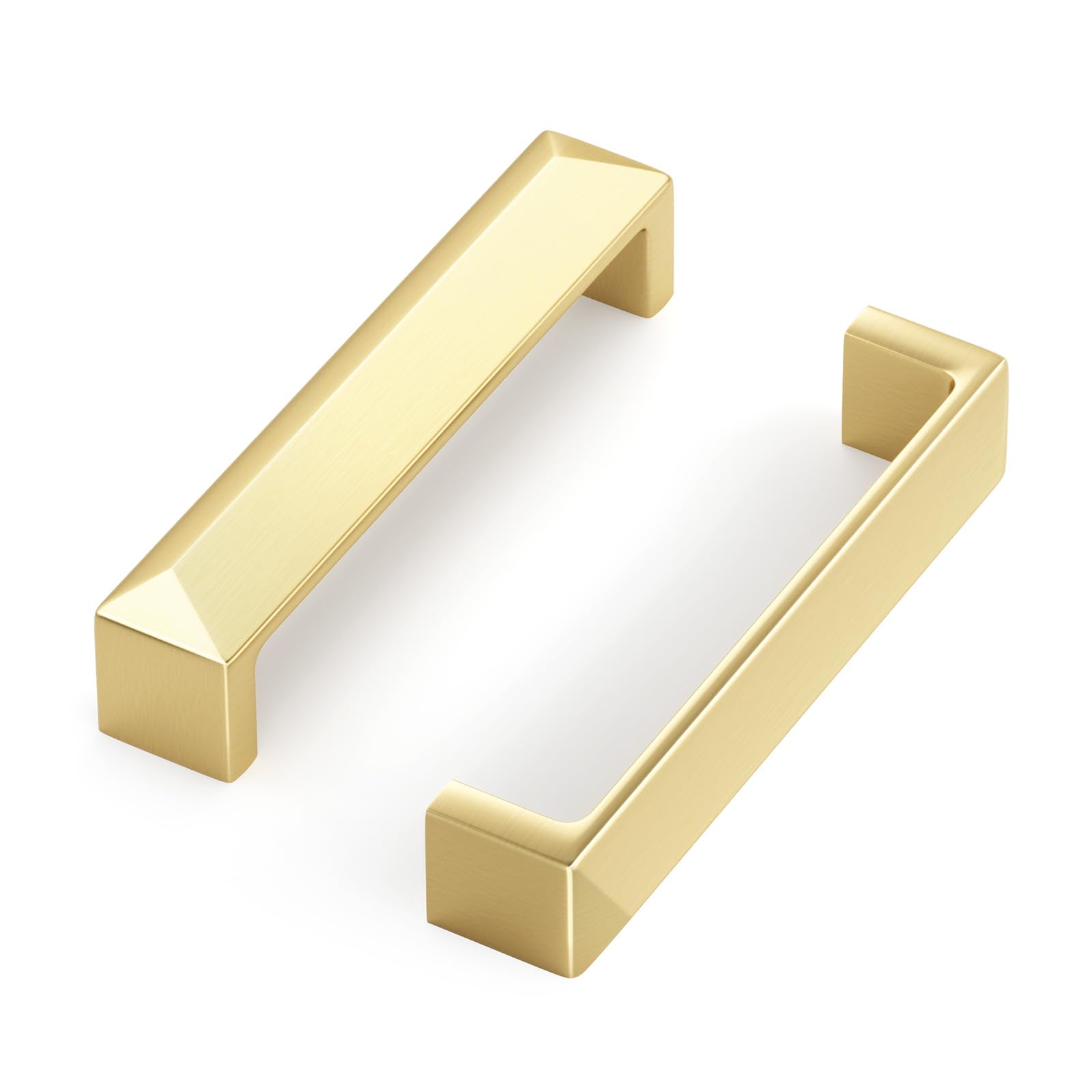 Goldenwarm 20pack Gold Handles for Cupboard 96mm(3-3/4Inch) Hole Center Solid Zinc Alloy Modern Gold Kitchen Handles Electroplated Drawer Pulls with Screws — image 1