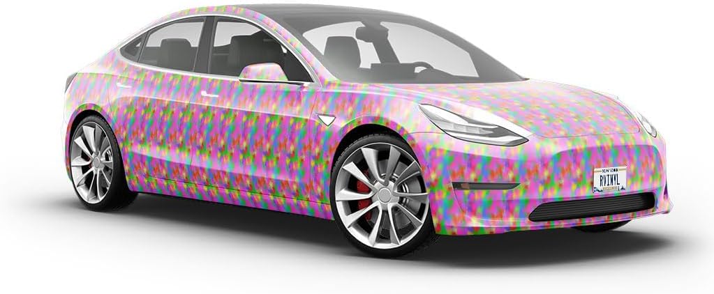 Rwraps Tie Dye Nineties Flashback Gloss Vinyl Film Wrap 59in x 24ft Vinyl Vehicle Car Film Sheet Roll