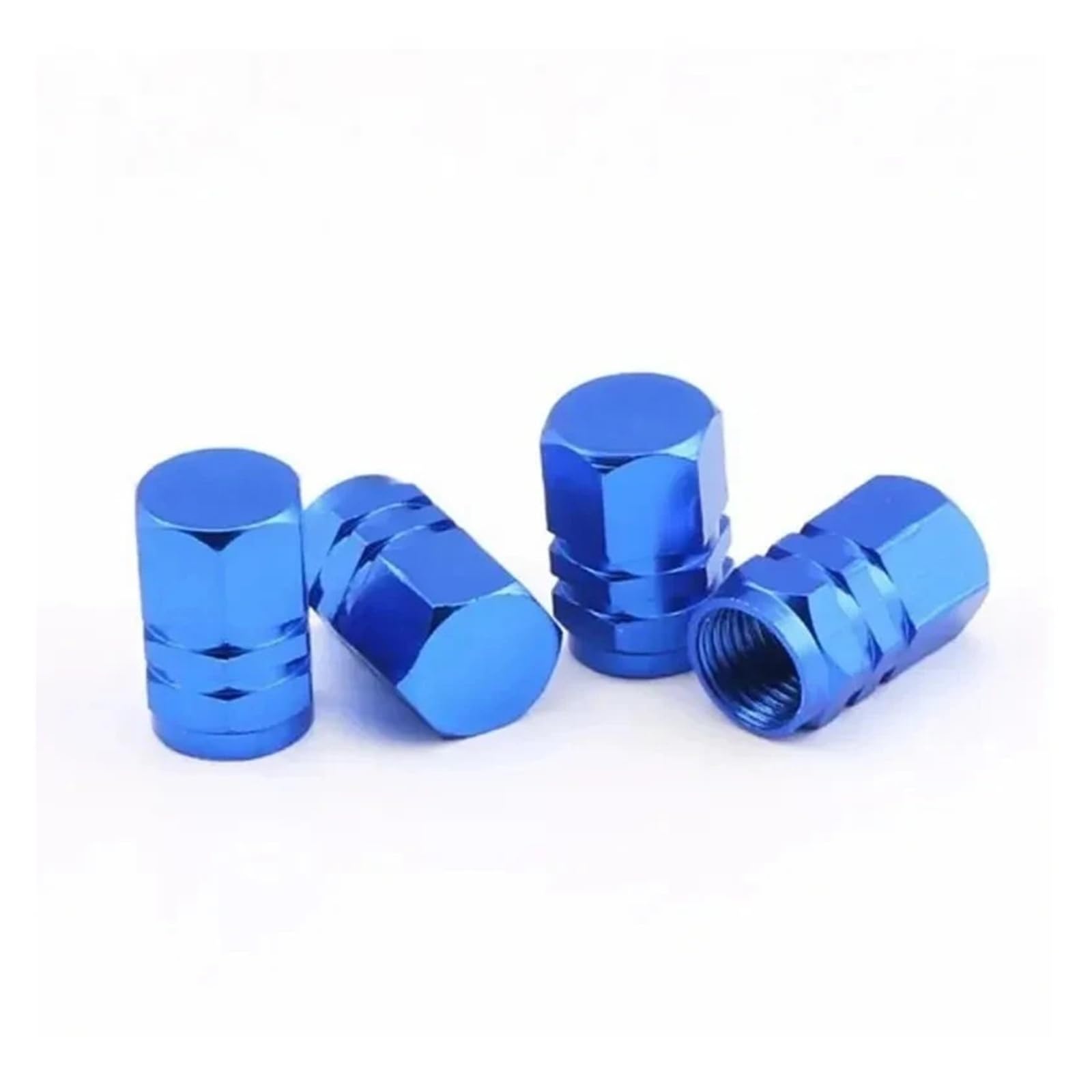 4/8 tapones de aluminio para válvula de coche, a prueba de polvo, rojo, negro, azul y plateado (lavanda)