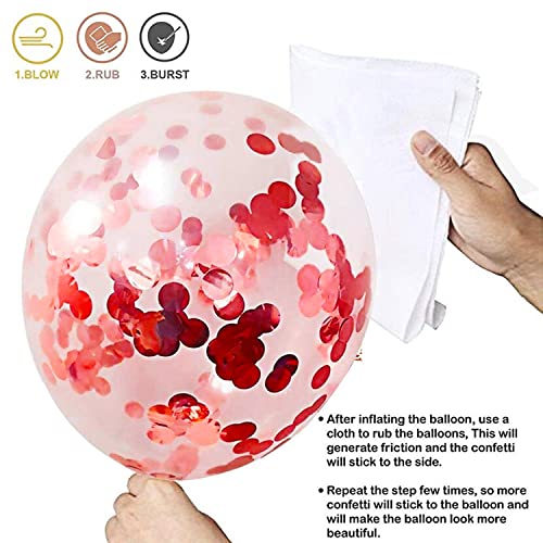 Image of Party Propz Red Confetti Balloons For Birthday - Set of 15 Pcs (12 inch) Christmas Decoration | Giant Confetti Balloons For Decoration | Red Balloon For Decoration Birthday (Latex)