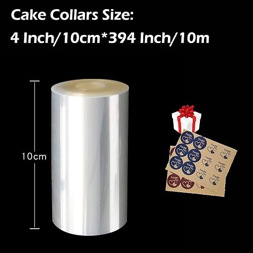 Miniatura 3 de DATANYA Collar de pastel de 4 x 394 pulgadas, rollo de acetato transparente para tartas, collares de mousse transparente para tartas, hojas de