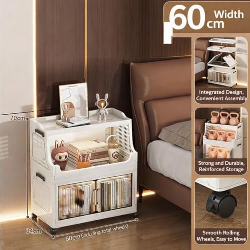 Image of Strassis Design π π§πΆπ²πΏ Foldable Plastic Rack for Storage /Kitchen Cupboard /Versatile Wardrobe for Clothes /Multipurpose Storage Organizer /Closet for Bedroom /Living Room (Off White)