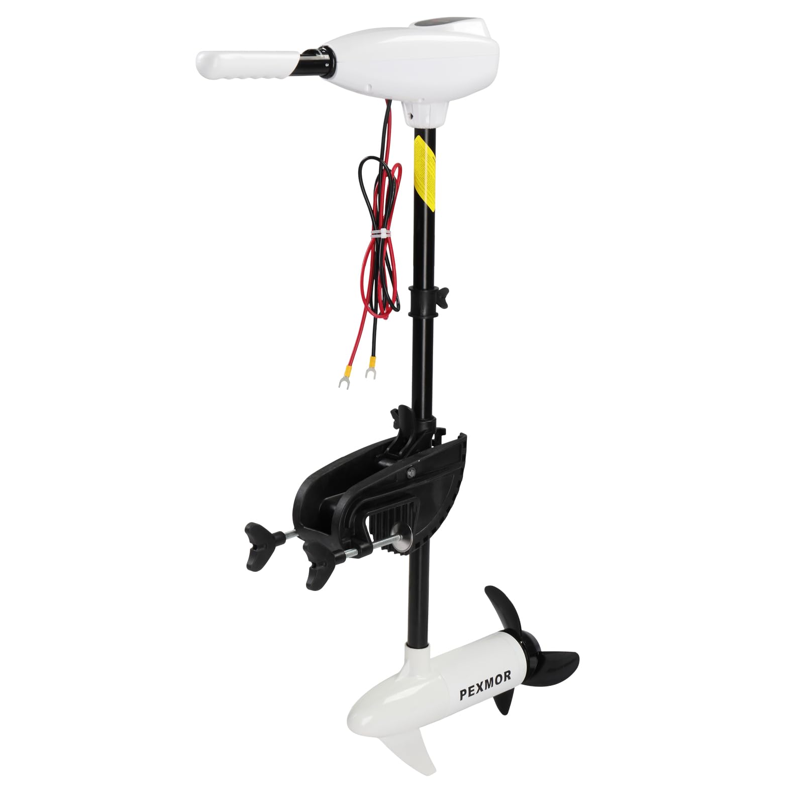 PEXMOR 8 Speed Electric Trolling Motor, Electric Outboard Boat Motor w/Adjustable Handle & LED Indicator, Transom Mounted for Saltwater, Kayak, Fishing Boat