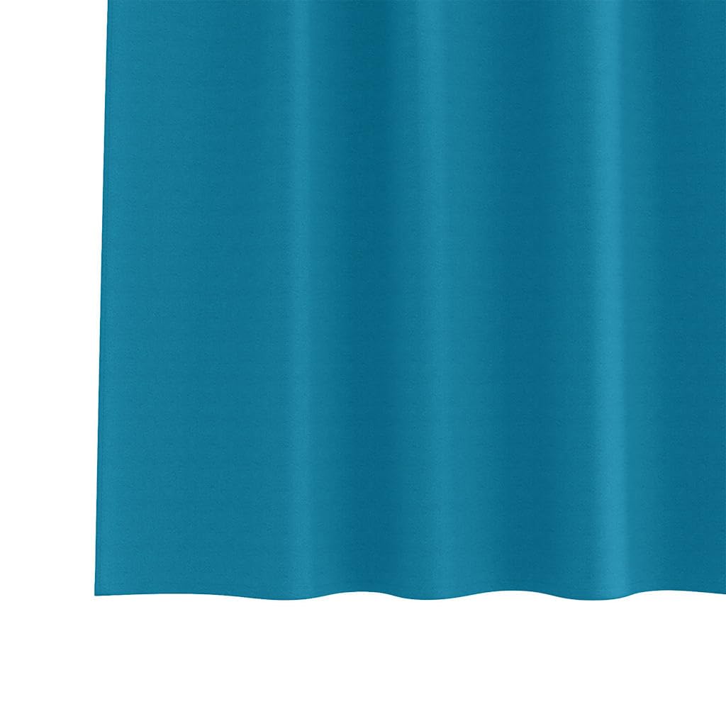 Verdunkelungs-Vorhänge mit Ringen, 2 Stück Türkis, 140 x 140 cm, Blickdicht und Thermo, für Schlafzimmer Wohnzimmer Kinderzimmer, mit Ösen und Kräuselband, Sichtschutz und Kälteschutz