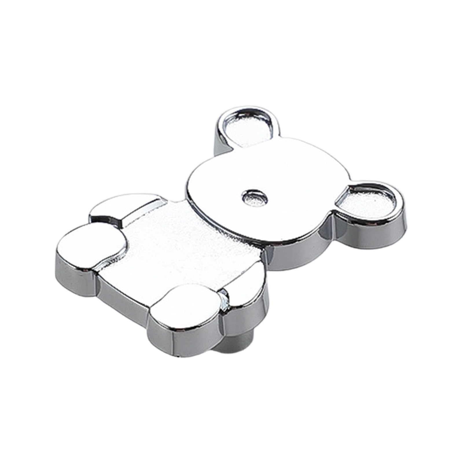 Mekalero Bear Bright Chrome Door Knob For Playroom Furniture, Animal Cabinet Pull With Single Threaded Post For Dressers And Closet Doors Decorative Furniture Hardware Playroom Knob Wardrobe Door Pull Dresser Hardware Storage