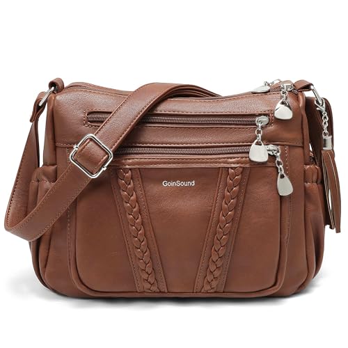 Image of Womens Purses and Handbags Ladies Pocketbooks Soft Leather Crossbody Bags for Women Multi-Pocket Shoulder Bag