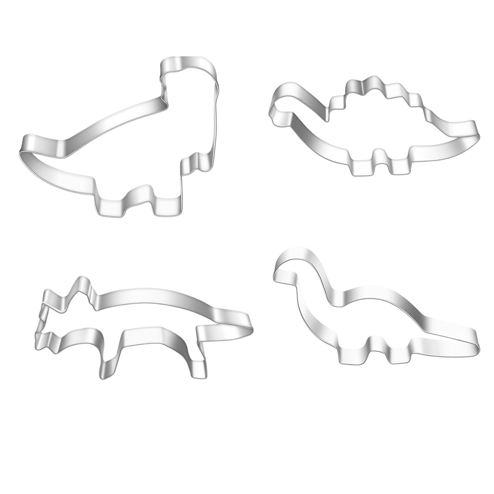 Rovelin 4PCS Stainless Steel Dinosaur and Animal Cookie Cutters Set
