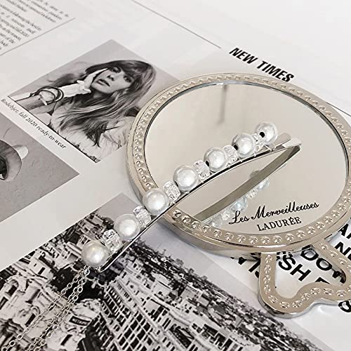 Miniatura 5 de Pinzas para el cabello con perlas de cristal para mujer, clip de borla larga, clip de pico de pato, pasador de pelo, pinzas antideslizantes para el