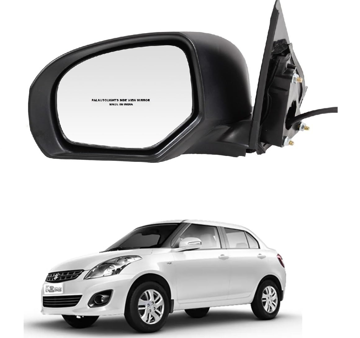 PALAUTOLIGHTS Compatible With Maruti Swift Dzire T3 (2012-2014) 5 Wires Side Mirror (Black) With Blinker (Left/Passenger Side)-5 Wires, 1 Piece-image-38