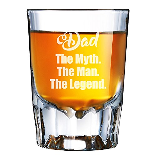 Dad The Myth The Man The Legend Engraved Barcraft Fluted Shot Glass