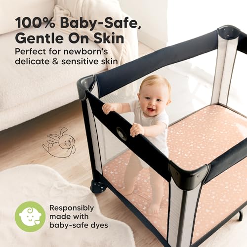 pack and play sheets fitted - 2-pack mini crib sheets for pack n play mattress 38x26 soft amp cozy neutral toddler playard bedding snug fitted mini baby crib mattress cover boy girl butterflies