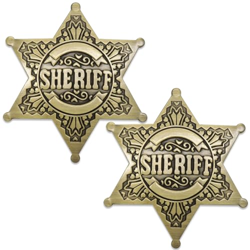 Badge de shérif en métal pour enfants et adultes lot de 2 accessoires fête