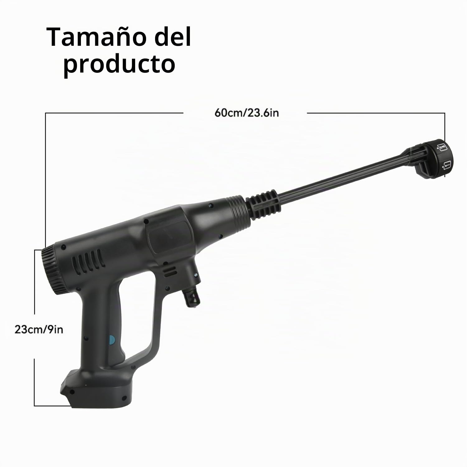 Hidrolimpiadora de Batería 100Bar, Hidrolimpiadora de Alta Presion con 6,0Ah Bateria, Boquilla 6 en 1, 3 Niveles de Presión de 60/80/100 Bar, Limpiador a Presión Portátil para Coche y Jardín (Negro)