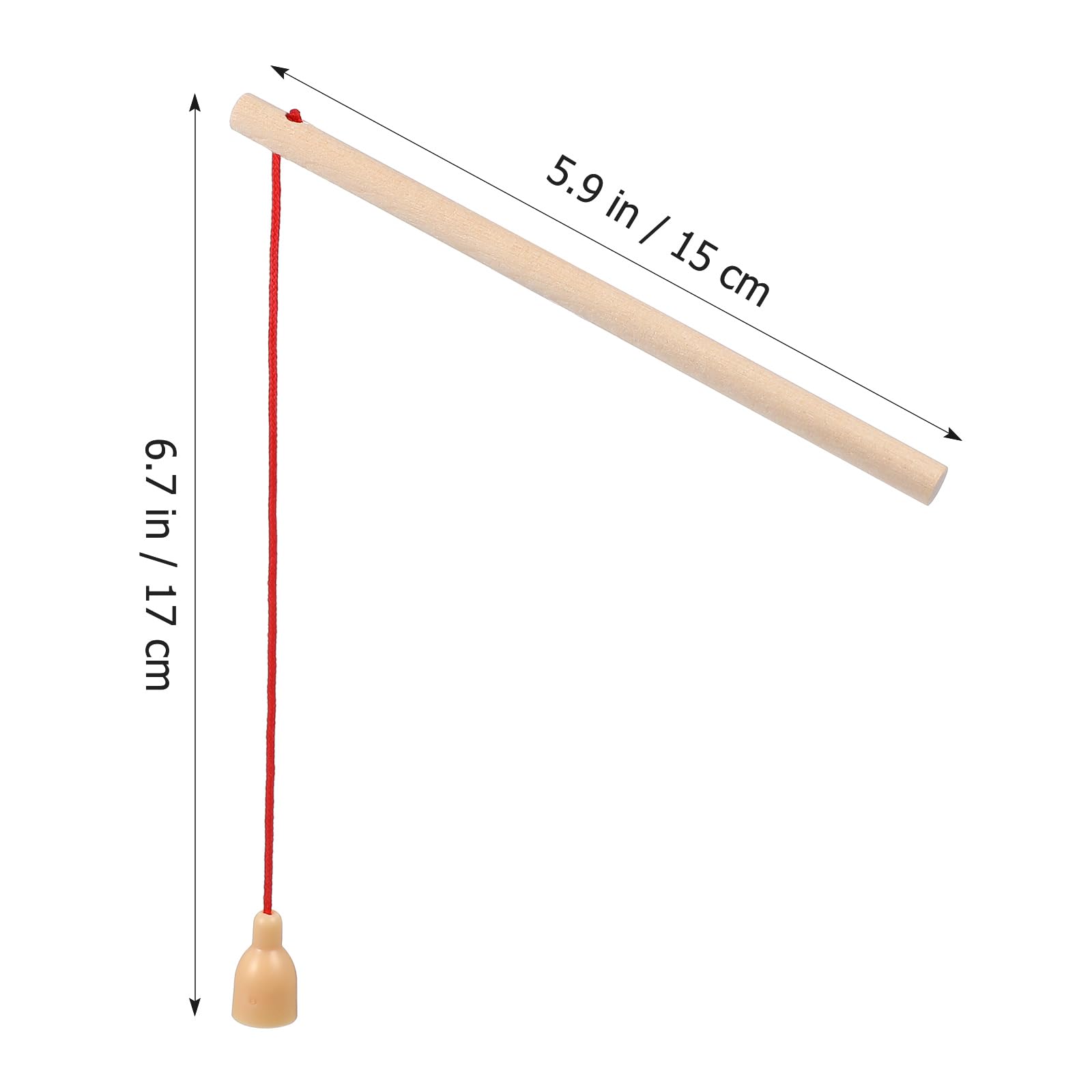 TOYANDONA 8 Canno Da Pesca Magnetiche In Legno Per Gioco Da Pesca - Accessori Per Attività Bambini, 14,8 Cm, Regalo Educativo