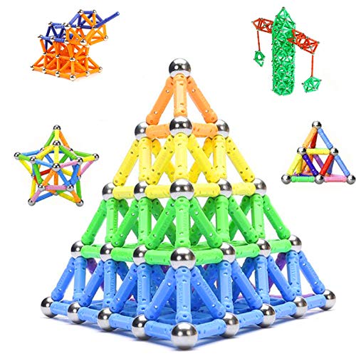 Morkka Palos magnéticos, paus magnéticos e bolas Set 136PCS, palitos de construção magnéticos, brinquedos magnéticos de construção, brinquedos magnéticos paus brinquedos educativos para crianças