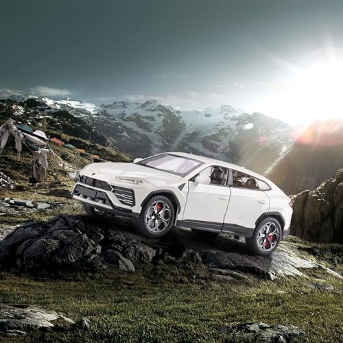 Image of Compatible for 1:24 Lamborghini Urus Car Model, Diecast Pull Back Car Toy car, Doors Open, Light and Sound, Boys Toys Kids Adults Gifts -White