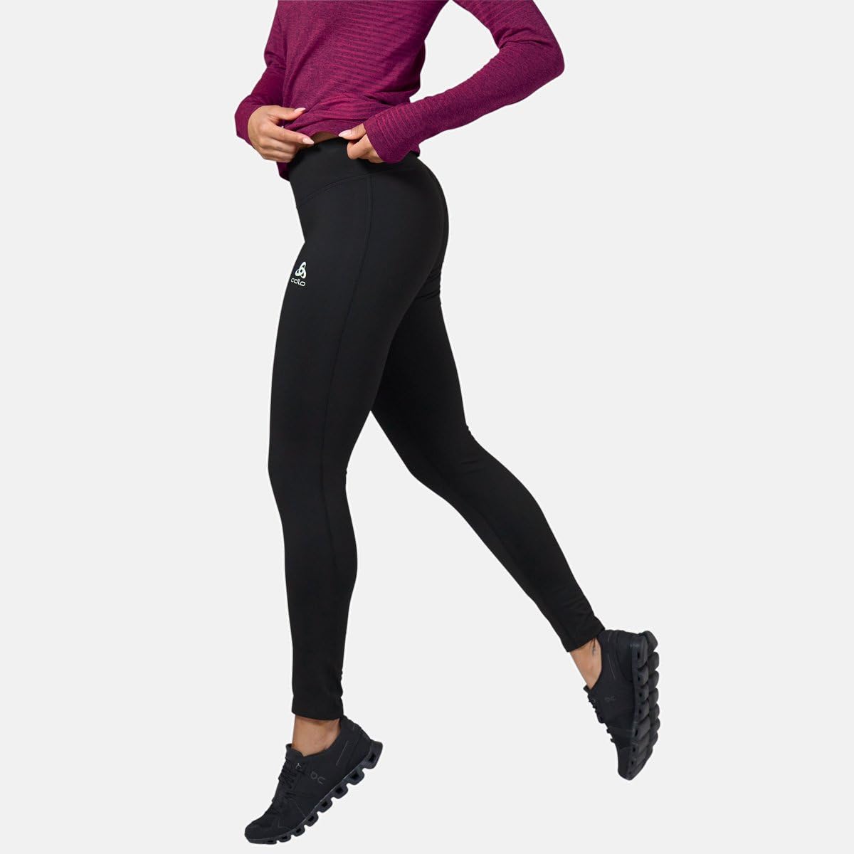 Odlo Sport Leggings Damen Essential Warm I Laufhose Damen Lang Winter I Lauftight Lange Laufhose I Damen