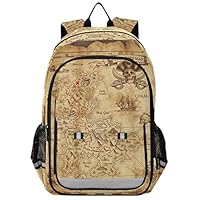 senya Backpack for Boys Girls, Golden Pirate Skull Backpack Students Bookbag Daypack for School Primary Teens, Pirates, One Size, Daypack Backpacks