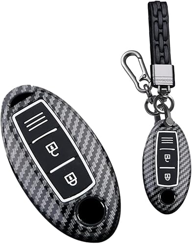 Miniatura 8 de HIBEYO Funda para llavero de 3 botones para Nissan 350Z 370Z Altima Armada CIMA Cube Frontier Fuga GT-R Juke Kicks Lannia Latio Leaf Livina con