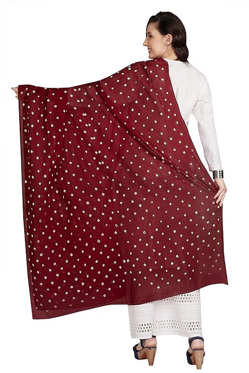 Women's Pure Cotton Bandhani Dupatta2