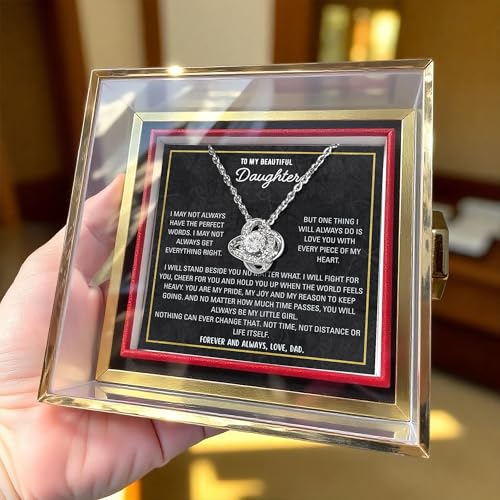 To My Daughter Necklace Gift from Dad – Heartfelt Message Card Included – Birthday, Graduation, or Christmas Jewelry from Father3