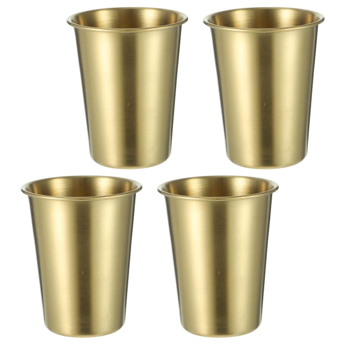 IMIKEYA 4pcs Stainless Steel Drinking Cups Wine Cup 16.9oz Capacity Golden Simple Style Smooth Surface Reusable Home Use