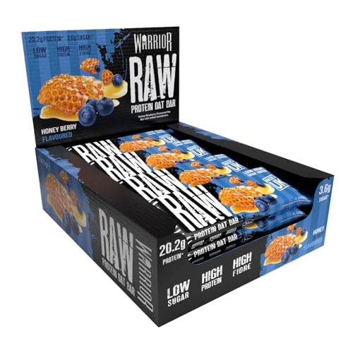 Warrior Raw Protein Bars – 12 x 75g Oat Bar Flapjacks – High Fibre, Low Sugar – Ideal Meal Replacement or Healthy Nutrition Energy Snacks – HFSS / GMP Certified – UK Made (Honey Berry) Warrior Raw Protein Bars – 12 x 75g Oat Bar Flapjacks – High Fibre, Low Sugar – Ideal Meal Replacement or Healthy Nutrition Energy Snacks – HFSS / GMP Certified – UK Made (Honey Berry)