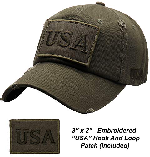 Image of Antourage American Flag Unisex Baseball Hat for Men and Women | USA Flag Mesh Snapback Flat Visor Cap + 2 Patriotic Patches